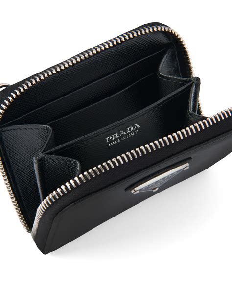 prada trianble card case|Prada saffiano leather card case.